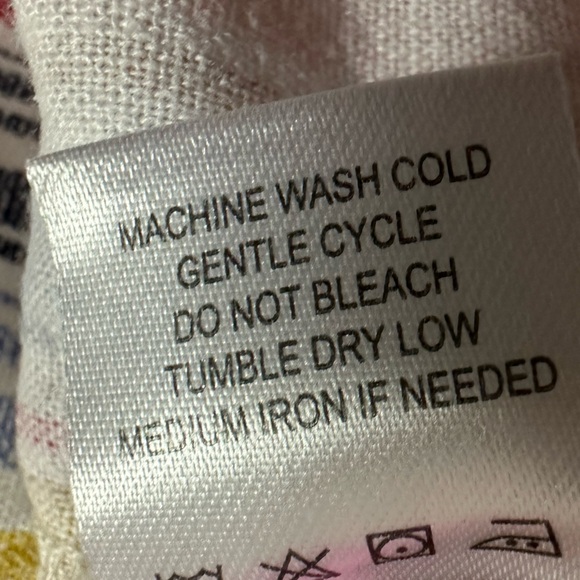 Chloe + Rene Linen Striped Embellished Gold Ring Neckline Sleeveless Blouse S - Picture 9 of 10